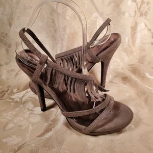 Marco Santi Grey Suede Sandals with Fringe